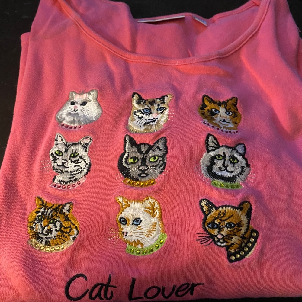 Plus size 3/4 length sleeve pink top